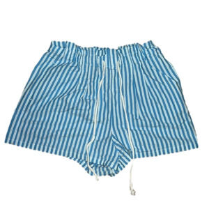 Blue shorts with baby blue stripes